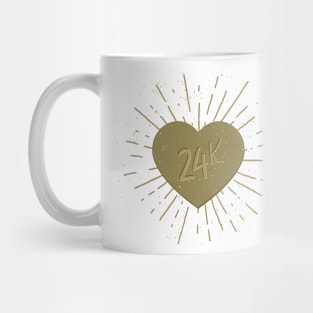 24 karat gold heart Mug